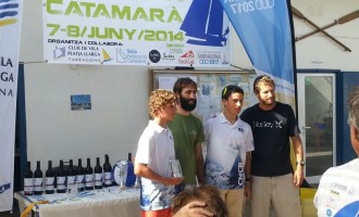 Rupert Harvengt i Pep Nogués, del CN Cambrils, sotscampions de Catalunya de catamarans