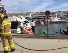 Simulacre d’incendi d’una embarcació al Club Nàutic Port d’Aro