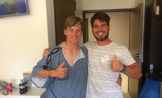 Santi Alegre y Tommy Ciaglia, del CN Garraf, salvan una vida durante el Mundial de 29er