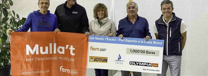 El CN L’Escala y Jotun–Olympia Grup recaudan 1.000 euros para la campaña ‘Mójate por la Esclerosis Múltiple’